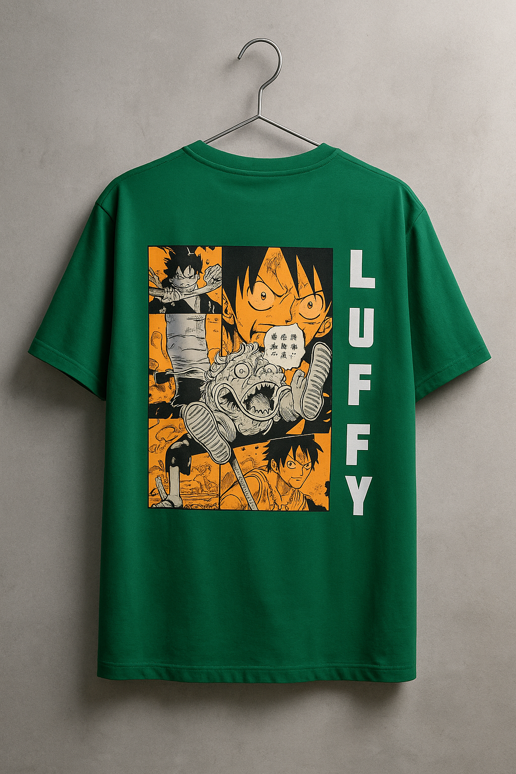 Luffy Printed T-Shirt (Green)