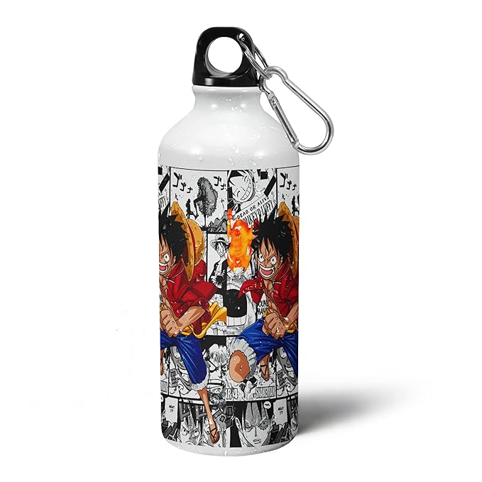 Morons Customised Luffy Artistic - Printed Aluminium Anime Sipper Water Bottle Gift for Boys, Girls
