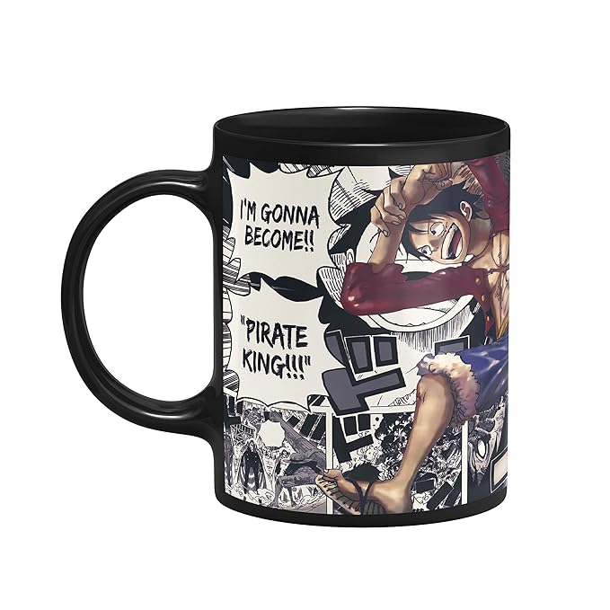 Eagletail India One Piece Luffy Anime Ceramic Coffee Mug (Black)