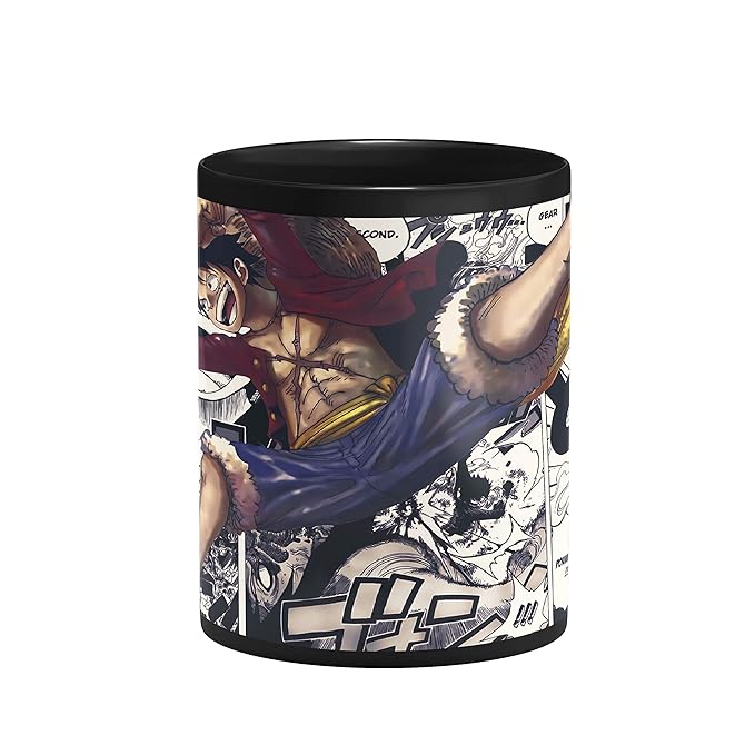 Eagletail India One Piece Luffy Anime Ceramic Coffee Mug (Black)