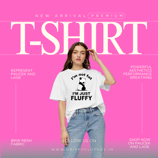 “I Am Not Fat” Panda Printed Oversized T-shirt – Quirky Streetwear