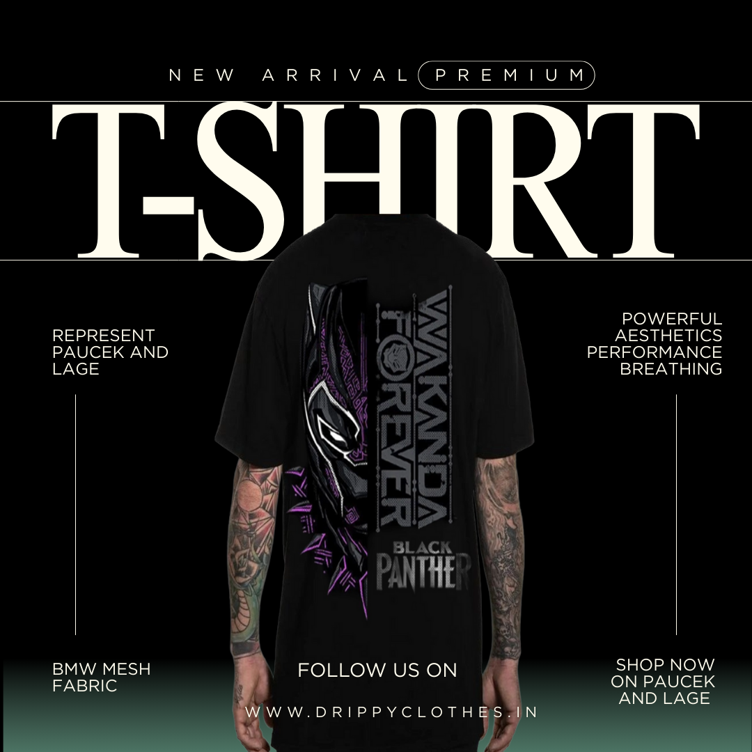 Black Panther Oversized Printed T-shirt – Streetwear Style