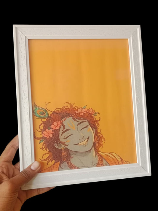 🌸✨ Divine Krishna Smile Frame – Blissful Edition ✨🌸 10*12